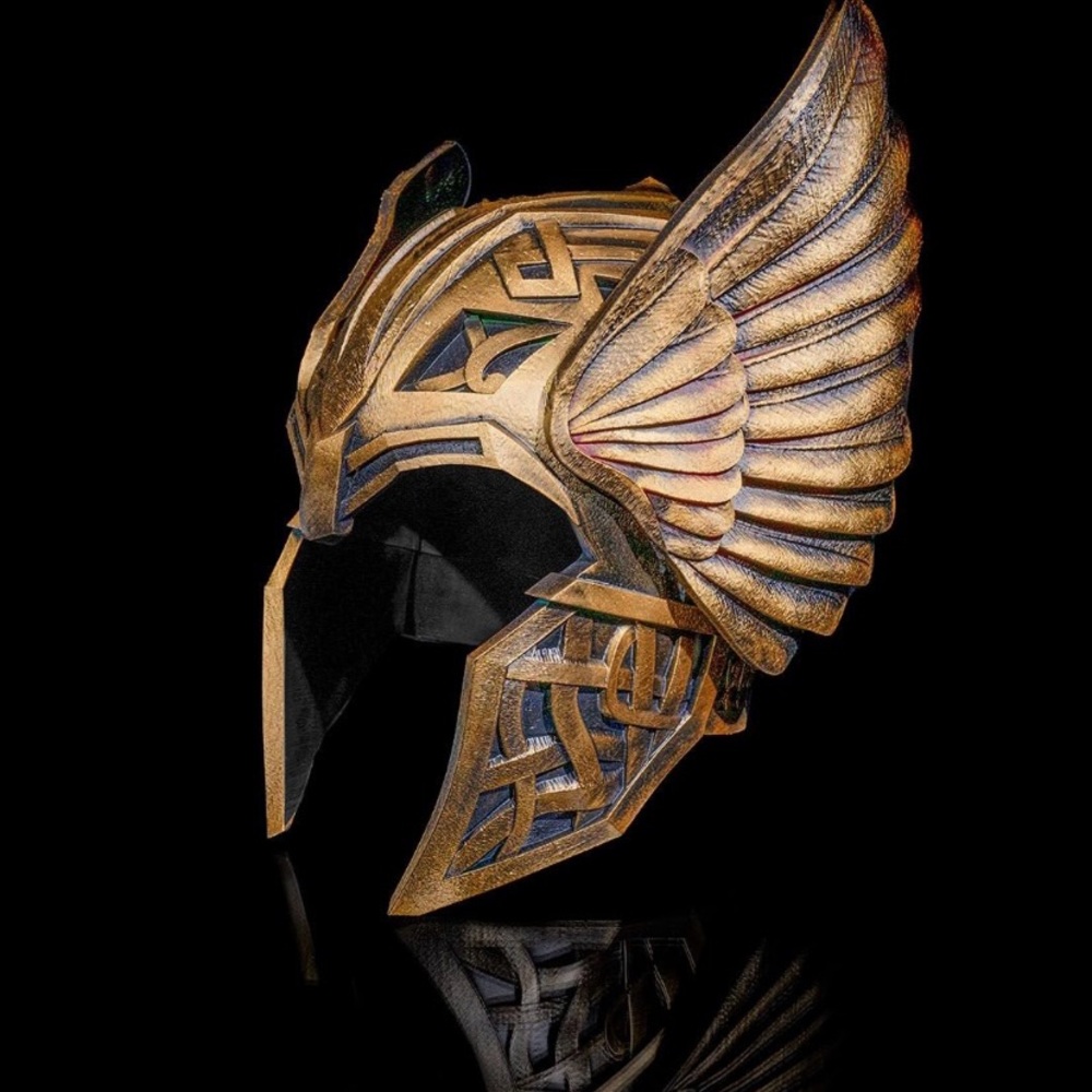 Gold Black Winged THOR Roman Greek God Gladiator Helmet